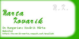 marta kovarik business card